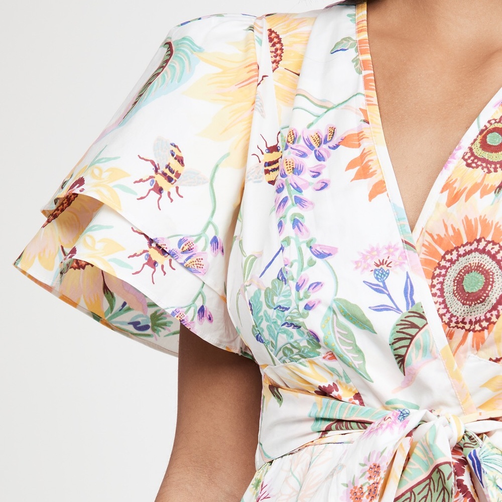 Banjanan Floral Dress - White, Yellow, Orange, Purple - Picture 2 of 7